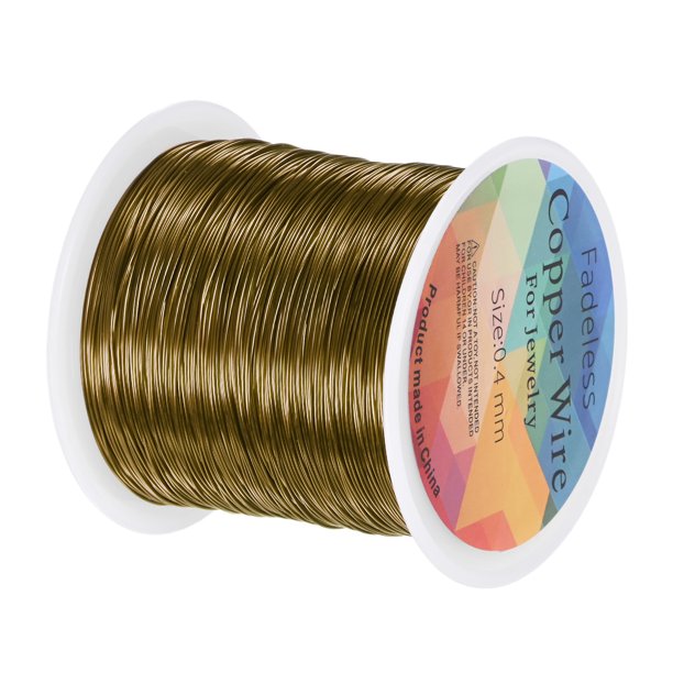 Alambre de Joyería Uxcell 0.4mm 26 Gauge 328ft Alambre de Cobre para Beadwork Fabricación de Joyería Plantación Tejido DIY 100m Tono Bronce