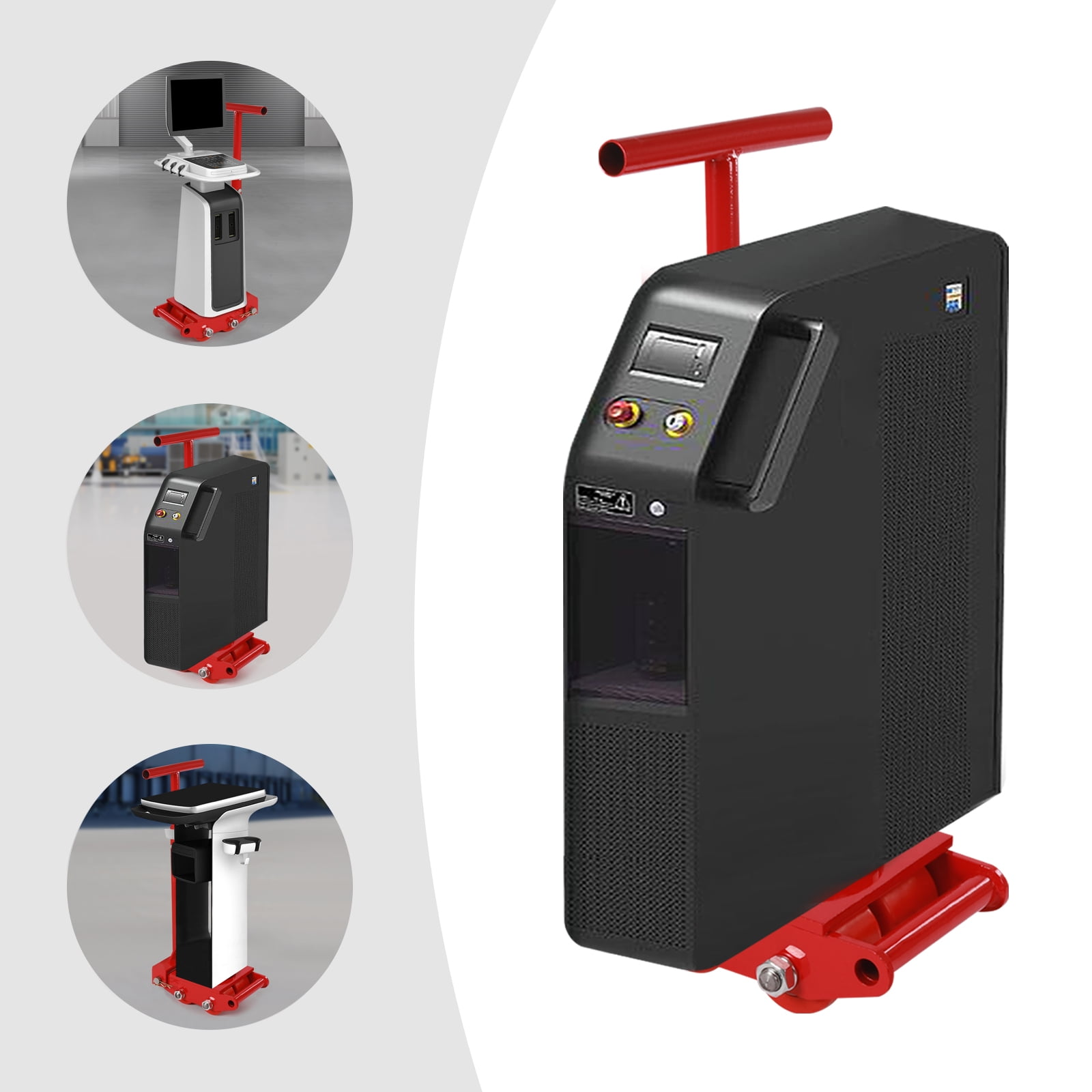 6T/13200lbs Capacity Machinery Mover – Red Carbon Steel with PU Wheels (8*7cm)