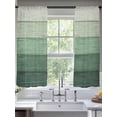 thumbnail image 3 of Sheer Curtains 63 Inches Long, Turquoise Ombre Light Filtering Window Curtains for Living Room/Bedroom, Farmhouse Vintage Wooden Striped Rod Pocket Voile Sheer Curtain Drapes, 52"W x 63"L, 2 Panels, 3 of 8