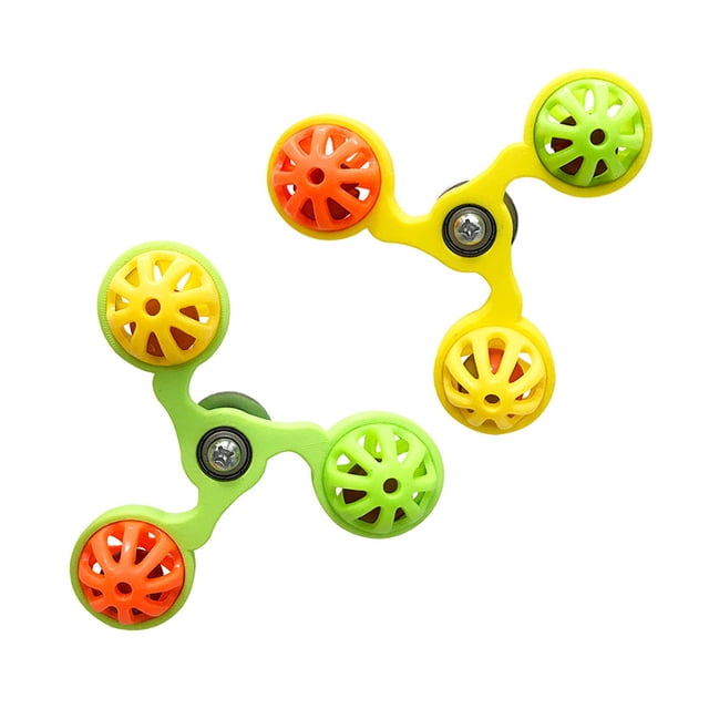 Hioecau 2Pcs Parrot Spinner Rattle Toys Interactive Rattle Ball Wheel Parakeet Toy Bird Cage Toys for Budgies Conures Cockatiels Enrichment Chewing Exercise