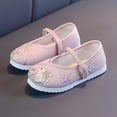 thumbnail image 4 of NOKIO Girls Chinese Style Shoes Cloth Vintage Embroidery Mary Lace- up Shoes Girls Flat Bottomed Embroidered Sandals Fashionable Children Performance Children Embroidered Sandals, 4 of 8