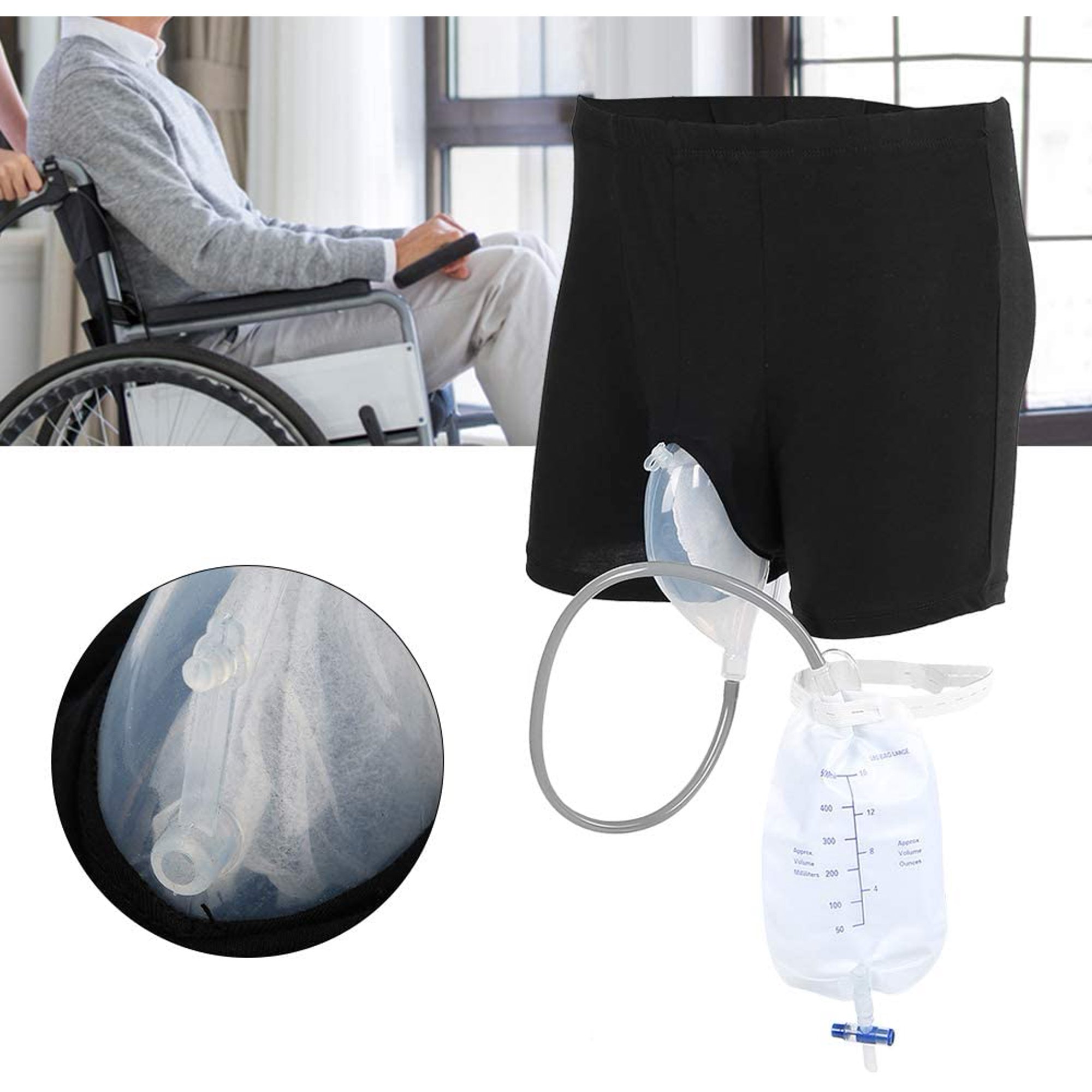 Cofoe Urine Bag Reuseable Urine Collection Set Urinary Incontinence