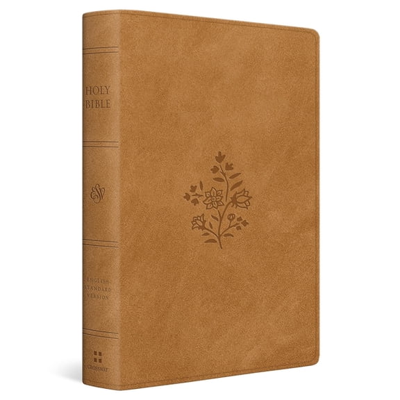 ESV Giant Print Personal Size Bible, Red Letter (Trutone, Nubuck Caramel, Wildflower Design), (Hardcover)