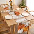 thumbnail image 4 of Burnt Orange Fall Pumpkin Table Runner Thanksgiving Maple Leaves Botanical Tablerunners 14 x 72 Inch, Table Decorations Tabletop Scarf for Summer Gathering Holiday Farmhouse Kitchen Dining Decor, 4 of 8