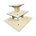 thumbnail image 3 of Tnarru Rack Stand for Retail Counter Riser for Display Modern 3 Layers Wood Display Riser 3 Step Corner Display Rack for Dolls, 3 of 8