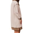 thumbnail image 3 of Women Casual Long Sleeve Sweatshirt Dress Quaeter Zipper Lapel Loose Mini Dresses, 3 of 7