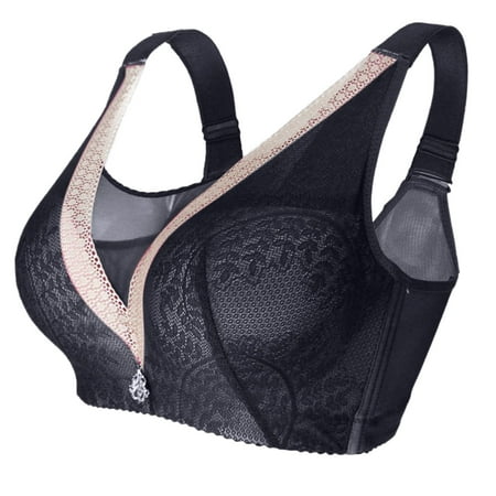 

NECHOLOGY Wireless Bras for Women Support Large Size Underwear Bra Thin Large Cup Womens Bras Comfortable Push up Underwear Black Small