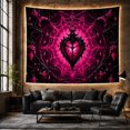thumbnail image 6 of Heart Lantern on Thorny Vines Against Magenta Background Mysterious Gothic for Teen Girls Dark Fantasy Art Decor, Halloween Gift Tapestry Wall Hanging for Bedroom and Living Room, 6 of 7