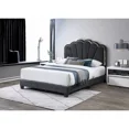 thumbnail image 2 of Modern California King Platform Bed, Shell Arc Adjustable LED Headboard, Gray, 2 of 3