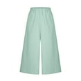 thumbnail image 4 of HUPOM Palazzo Pants For Women Casual Pants For Women In Clothing Chinos High Waist Rise Ankle Flare-Leg Light Blue One Size, 4 of 8