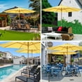 thumbnail image 4 of Yescom 13FT Large Outdoor Patio Umbrella UV30+ Wood 8 Rib Pole for Table Beach Yard Garden Wedding Deck Cafe Pool yellow, 4 of 9