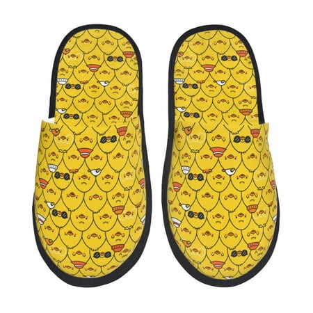 Balery Funny Ducks Slient Indoor Furry Fleece Comfort House Shoes Soft Non-Slip Home Shoes Cotton slippers House Slippers-- Large