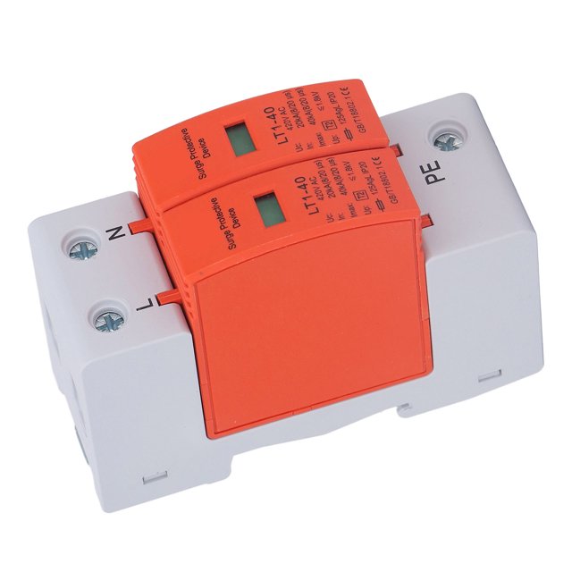 2P House Surge Protector Surge Protective Device 20-40KA AC 420V 36mm DIN Rail Protector For Safe Submission Device