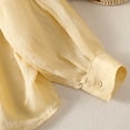 thumbnail image 6 of Zynoxe Womens Cotton Linen Sun Protection Jacket Lightweight Breathable Longe Sleeve Button Down Lounge Flowy Sun Shirt Yellow M, 6 of 7