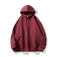 thumbnail image 2 of Turilly Plus Size Men's Casual Pullover Hoodie Suede Solid Color Men's Long Sleeved Hooded Hoodie, 2 of 6