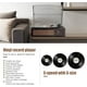 thumbnail image 4 of Tocadiscos de vinilo con transmisión por correa Bluetooth, tocadiscos con altavoces integrados, salida de línea RCA, entrada auxiliar, conector para auriculares, 3 velocidades, marrón, 4 of 5