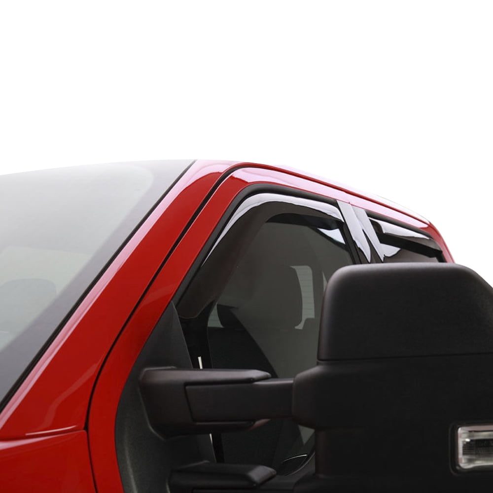 Ikon Motorsports Window Visors Compatible with 2009-2018 Dodge Ram 1500 Quad Cab 2019-2023 Ram 1500 Classic Quad Cab Acrylic Side Window Vent Deflector Outside Mount Rain Guard 4PCS Set