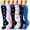 Colours, variant on 6 Pairs Copper Compression Socks for Women & Men Circulation 15-20 mmHg - Better Blood Flow, Swelling , Best Support for Medical, Running, Nursing
