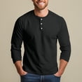 thumbnail image 7 of Nestiefly Fall Henley Shirts for Men Raglan 3/4 Sleeve Baseball T-Shirts Casual Cotton Sport Tee Tops 2026 Black L, 7 of 7