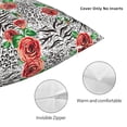thumbnail image 3 of Fuzoiu Roses Mixed Zebra 1 Print Square Pillow Cover,Hidden Zipper Design,Luxury Square Pillow Case, Throw Pillow,Couch Cushion-18"x18", 3 of 7