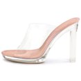 thumbnail image 7 of Unique Bargains Women's Clear Platform Block Heeled Slides Sandals, 7 of 7