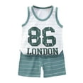 thumbnail image 4 of Oiyii Toddler Toddler Girls Summer Outfits Solid Ruffle Sleeveless Top Shorts Set, 4 of 4