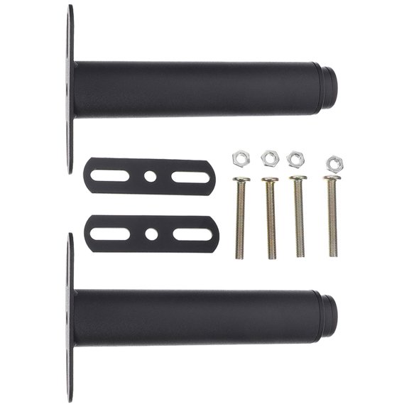 WHAMVOX 2 Sets Metal Legs Furniture Black Adjustable Bed Risers Travel