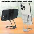 thumbnail image 3 of New Upgraded Cell Phone Stand, 360 Folding Bracket Back Clip Type, Fully Adjustable Foldable Desktop Phone Holder Cradle Dock for iPhone 15 14 13 Pro Xs Xs Max, All Phones (Black), 3 of 7