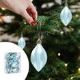 thumbnail image 4 of XYAIYT 12 Pack Christmas Ornaments Popcorn Shaped Tree Decorations Electroplated Plastic Shiny Long Lasting Hanging Pendants for Christmas Tree Indoor Outdoor Home Door Mantel Display 3in Light Blue, 4 of 6