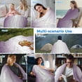 thumbnail image 5 of Dark Purple Ombre Cooling Blanket,Lightweight Summer Throw Blanket with Double Sided Cold Effect,Purple White Gradient Modern Abstract Art Picnic Blankets Bed Sheet for Hot Sleepers 50"x60", 5 of 8