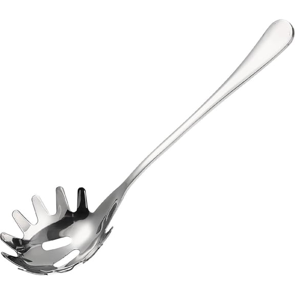 Stainless Steel Pasta Spoon, Spaghetti Spoons Server, Spaghetti Fork with Ergonomic Handle, Noodle Utensil for Kitchen, 9. 4inch