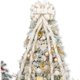 thumbnail image 1 of wonima02 Christmas Tree Topper Bow，53x15 Inches Large Christmas Bow with Glitter Streamer and Patterned Ribbon，Decorative Bows for Xmas Tree Wreath Door Festival Home Decor(White Gold), 1 of 1