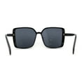 thumbnail image 4 of Luxurious Womens Thin Plastic Rectangle Diva Sunglasses All Black, 4 of 4