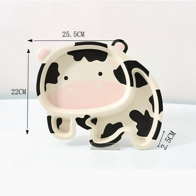 HLONK Melamine Bamboo Fiber Children‘s Tableware Set Cute Panda Eating Bowl Baby Divided Plate