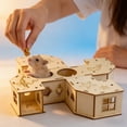 thumbnail image 5 of Modular Hamster Exercise Track, DIY Wooden Small Pet Activity Playground with Interconnecting Channels, Interactive Obstacle Course for Enrichment, 1 Set, 5 of 8