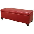Luisa 48" Bonded Leather Storage Ottoman, Multiple Colors