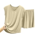 thumbnail image 3 of FAIWAD Womens Pajama Sets 2 Piece Short Set Sleeveless V Neck Tank Top and Shorts Lounge Clothing, 3 of 6