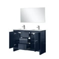 thumbnail image 3 of Lafarre 48 in W Navy Blue Double Vanity, White Quartz Top, Faucet Set & 43 in Mirror, 3 of 6