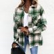thumbnail image 1 of Chaqueta Blusas de otoño para mujer, camisa a cuadros informal con cuello de solapa, atuendo diario de estilo Vintage Ygjytge Verde T XXL para Mujer, 1 of 5