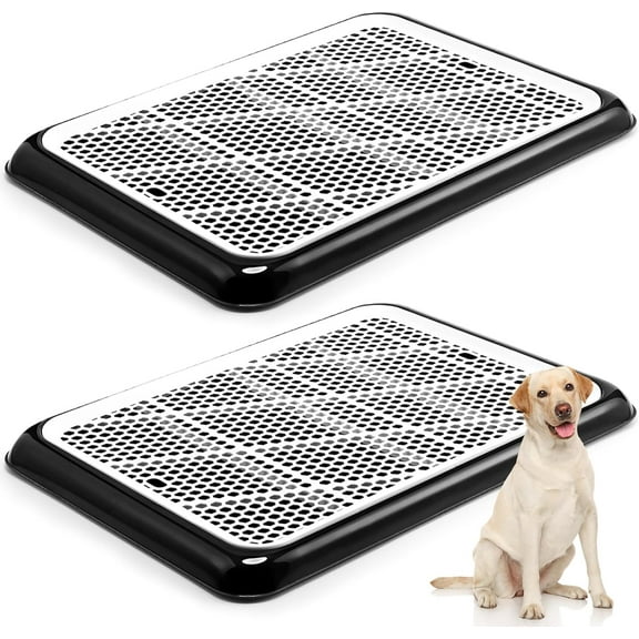 2 Pcs Dog Pee Pad Holder Potty Tray Portable Dog Litter Box Toilet Training for Indoor Outdoor Small Medium Large Pet Puppy(25.6 x 18.9 Inch)