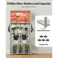 thumbnail image 4 of KFFKFF 5-Tier Foldable Storage Shelf, 32W x 14D x 72H Inch Folding Metal Rack Shelving Unit, No Assembly Organizer Shelf with 5 Wheels & 4 Hooks for Pantry, Grey, 4 of 8