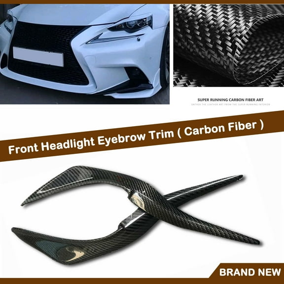 Car Headlight Eyebrows Eyelids Trim For Lexus IS200t IS250 IS300 IS350 2013-2016 Black