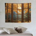 thumbnail image 4 of ONETECH Fall Forest Tapestry Wall Hanging, Brown Maple Tree with Glow Sunshine Outside the Window Tapestry, Vintage Nature Landscape Tapestry for Living Room  Aesthetic Decor, 40x30 Inches, 4 of 7