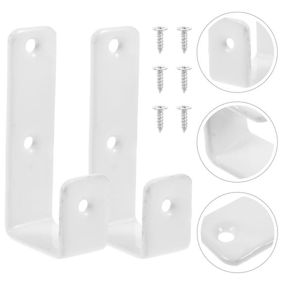 Homoyoyo 1Set White Bunk Bed Ladder Hook Iron Bracket Prevents Slipping