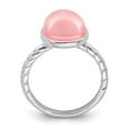 thumbnail image 2 of Auriga Fine Jewelry 925 Sterling Silver Rose Quartz Wedding Band Ring Size 8 for Women, 2 of 6