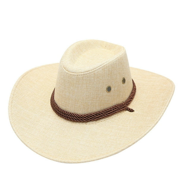 Adult Solid Casual Summer Western Fashion Cowboy Sun Hat Wide Brim