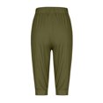 thumbnail image 5 of Olyvenn Women's Casual Elastic Waist Drawstring Pants Home Office Outdoor Stylish Ankle Trousers Slim Fit Cuffed Lounge Pants Army Green S, 5 of 6