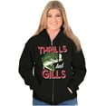 thumbnail image 4 of Fisherman Life Thrills and Gills Zip Up Hoodie Men's Women's Brisco Brands X, 4 of 6