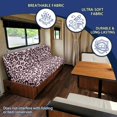 thumbnail image 5 of Chririnla Pink Leopard Print Easy Installation Stretchy RV Sofa Bed Cover Compatible with Travel Trailer, 2 Piece RV Jackknife Sofa Cushion Covers, 5 of 7