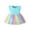 Blue, variant on Toddler Ruffle Baby Clothes Rainbow Girls Tulle Sleeveless Dress Multicolor Girls Outfits&Set Green Tutu